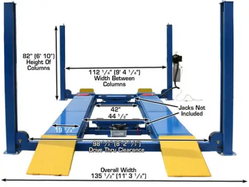 ATLAS 412A Commercial Grade Alignment Lift 12,000 lb. Capacity