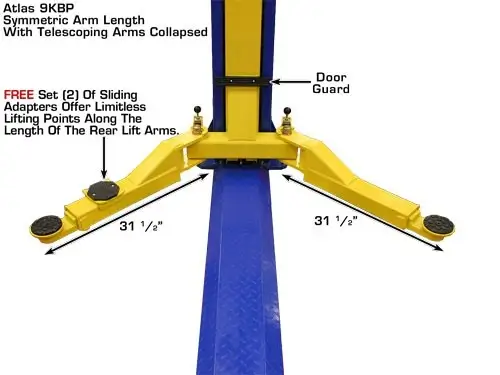 ATLAS 9KBP Baseplate 9,000 lbs. Capacity 2 Post Lift