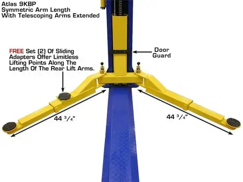 ATLAS 9KBP Baseplate 9,000 lbs. Capacity 2 Post Lift