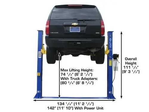ATLAS 9KBP Baseplate 9,000 lbs. Capacity 2 Post Lift