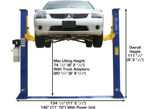 ATLAS 9KBP Baseplate 9,000 lbs. Capacity 2 Post Lift