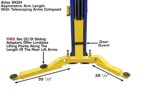 ATLAS 9KOH Overhead 9,000 lbs. Capacity 2 Post Lift