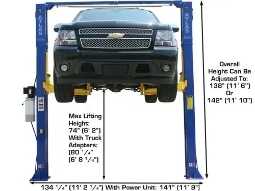 ATLAS 9KOH Overhead 9,000 lbs. Capacity 2 Post Lift