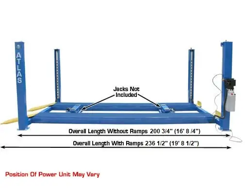 ATLAS 412 12,000 lb Commercial 4-Post Lift