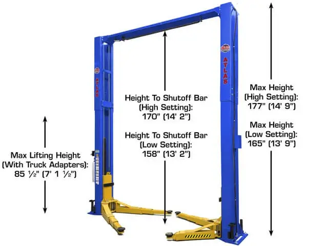 ATLAS Platinum PVL-12 Blue ALI Certified 12,000 Lbs. Capacity 2 Post Lift
