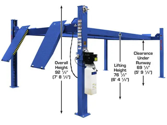 ATLAS Platinum PVL-14 ALI Certified 14,000 Lb. Capacity Commercial Grade 4 Post Lift