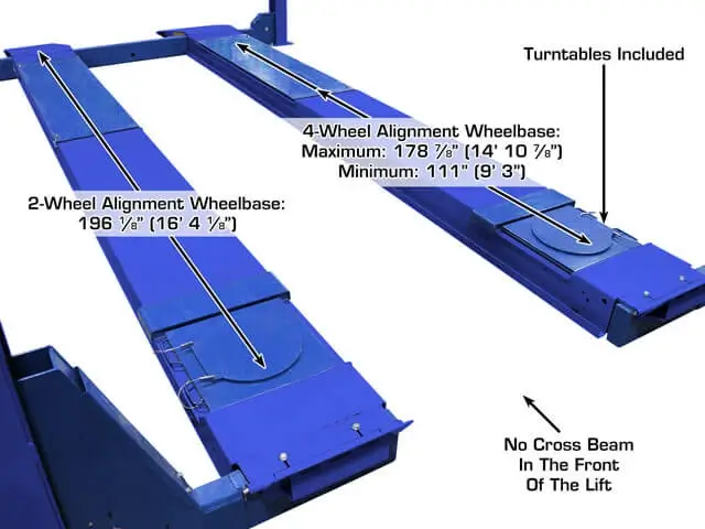 ATLAS Platinum PVL14OF-EXT ALI Certified Open Front Alignment Lift