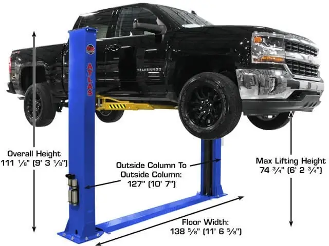 ATLAS Platinum PVL-9BP ALI Certified Baseplate 9,000 lbs. Capacity 2 Post Above Ground Car Lift