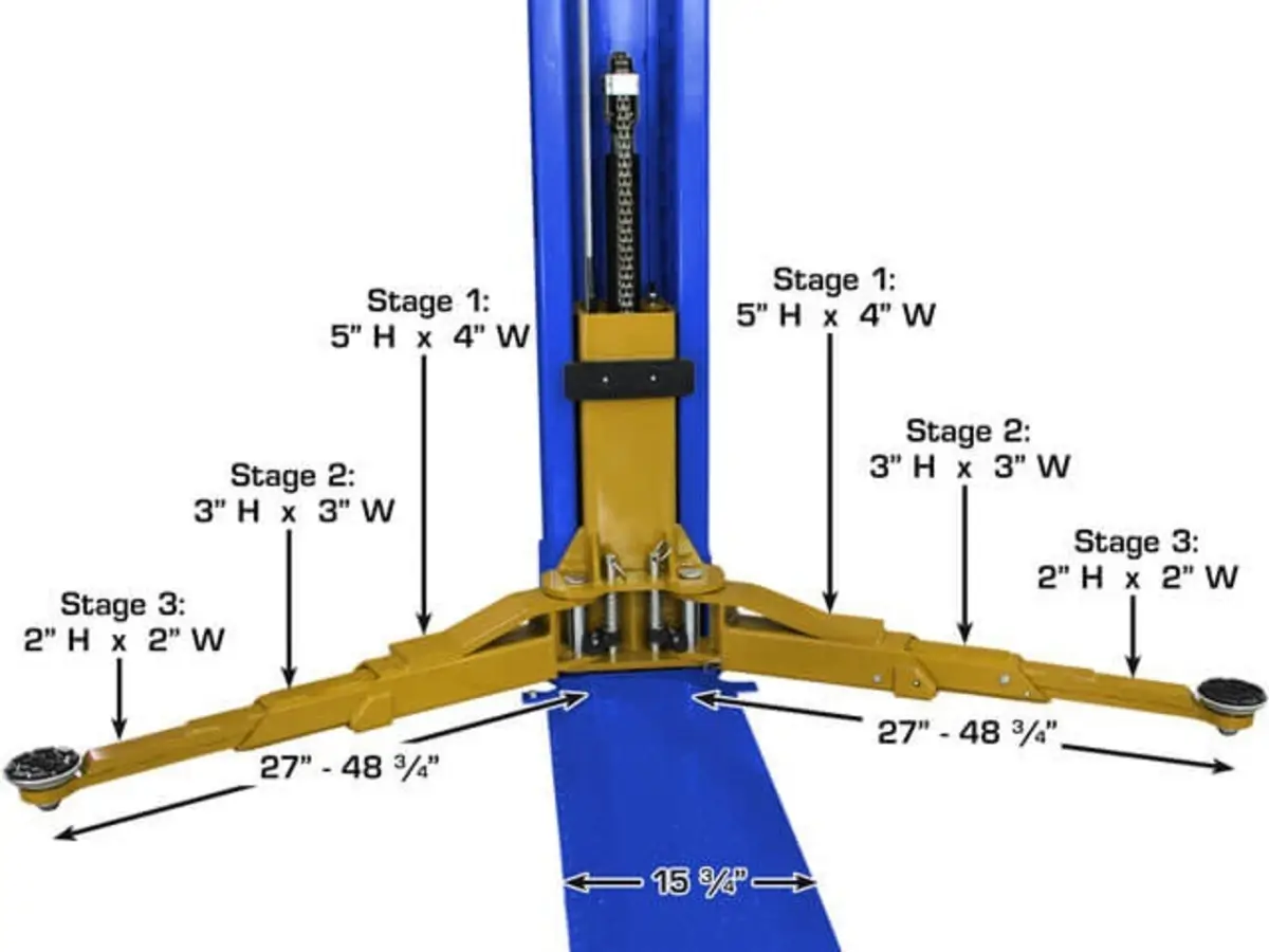 ATLAS Platinum PVL-9BP ALI Certified Baseplate 9,000 lbs. Capacity 2 Post Above Ground Car Lift