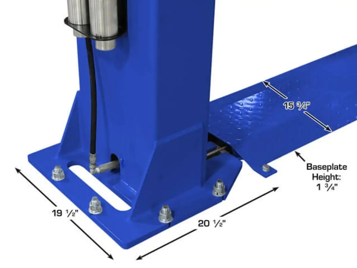 ATLAS Platinum PVL-9BP ALI Certified Baseplate 9,000 lbs. Capacity 2 Post Above Ground Car Lift