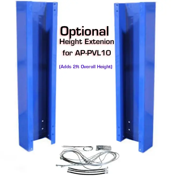 ATLAS Platinum PVL-10 ALI Certified 10,000 Lbs. Symmetric/Asymmetric Adjustable Height 2 Post Overhead Car Lift