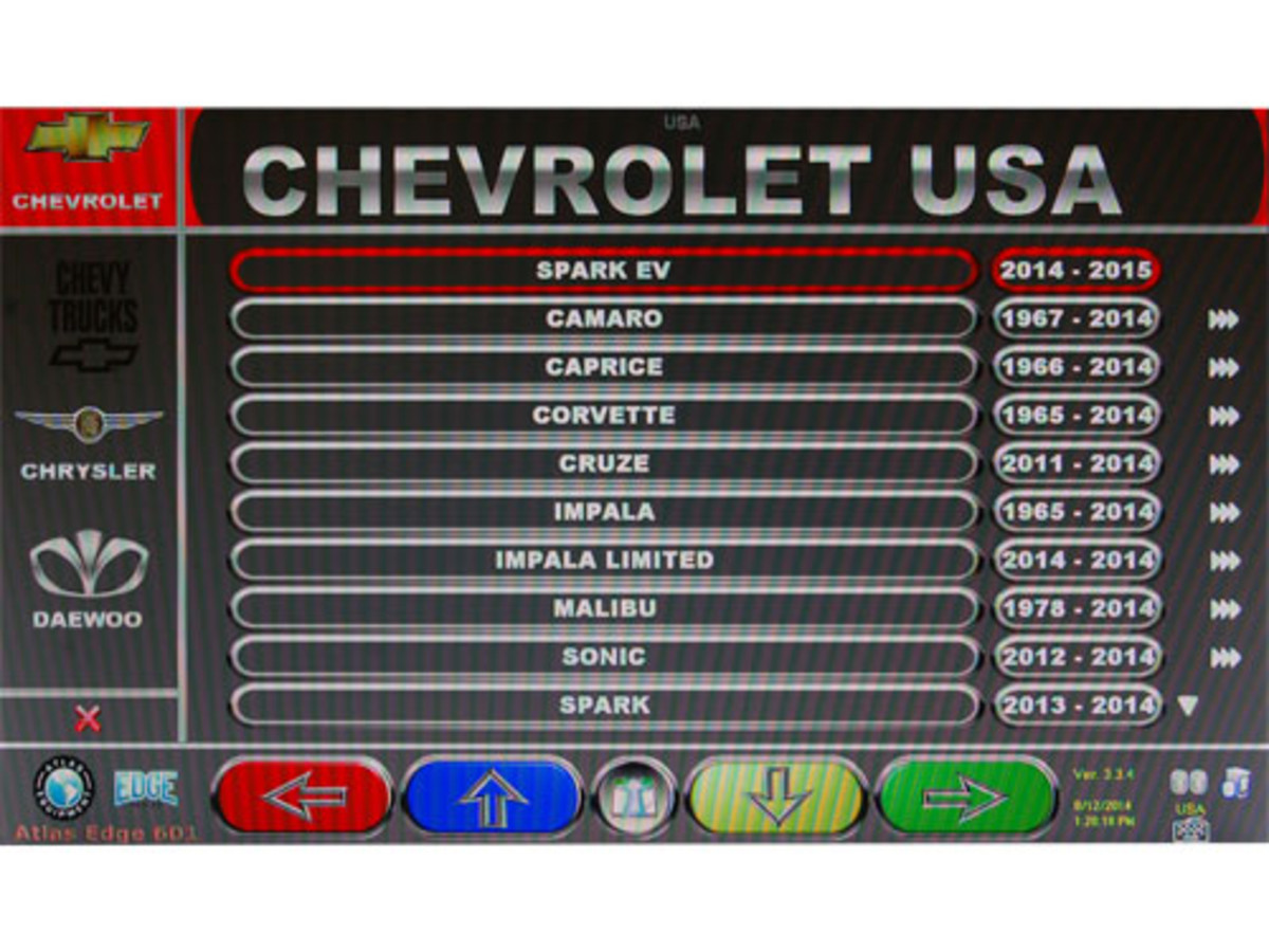 ATLAS Alignment Machine Vehicle Specification Data Update