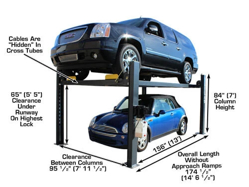 ATLAS 408-SL Premium 8,000 Lbs. Capacity Portable Hobbyist 4 Post Lift