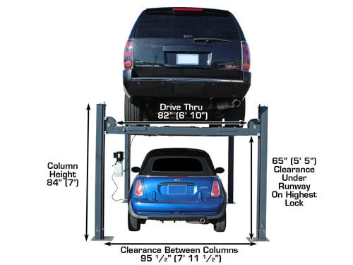 ATLAS 408-SL Premium 8,000 Lbs. Capacity Portable Hobbyist 4 Post Lift