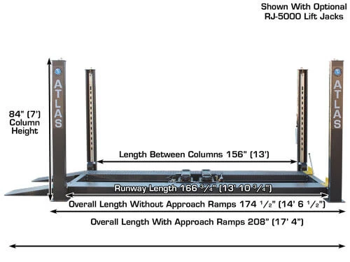 ATLAS 408-SL Premium 8,000 Lbs. Capacity Portable Hobbyist 4 Post Lift