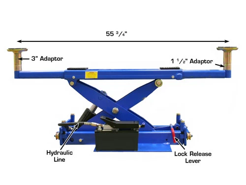 ATLAS RJ-6000 Air/Hydraulic Center Rolling Jack 6,000 Lbs. Capacity with Truck Adapters
