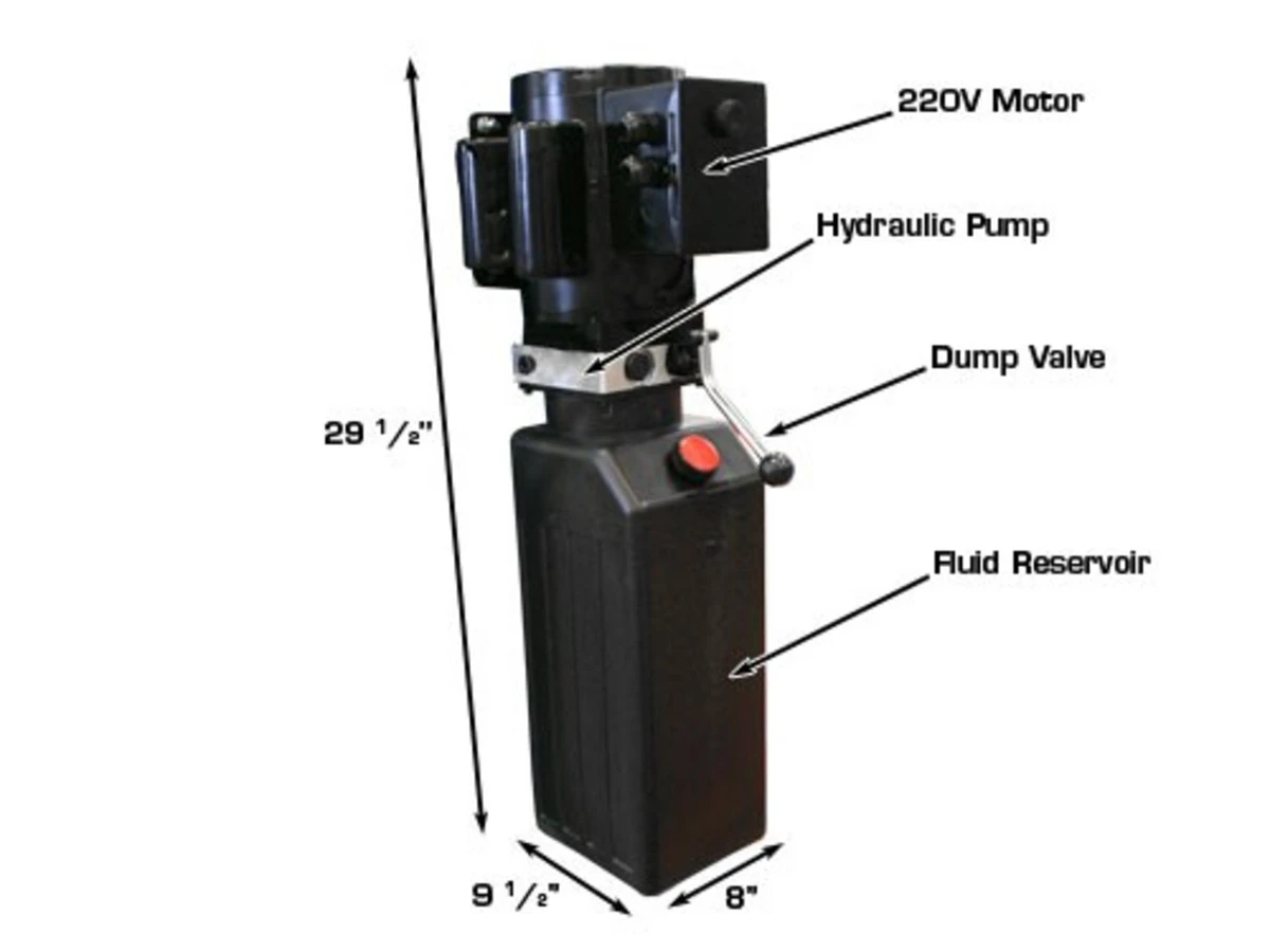 Electric/Hydraulic 220V Single Phase 60Hz 3HP Power Unit – 10 Liter