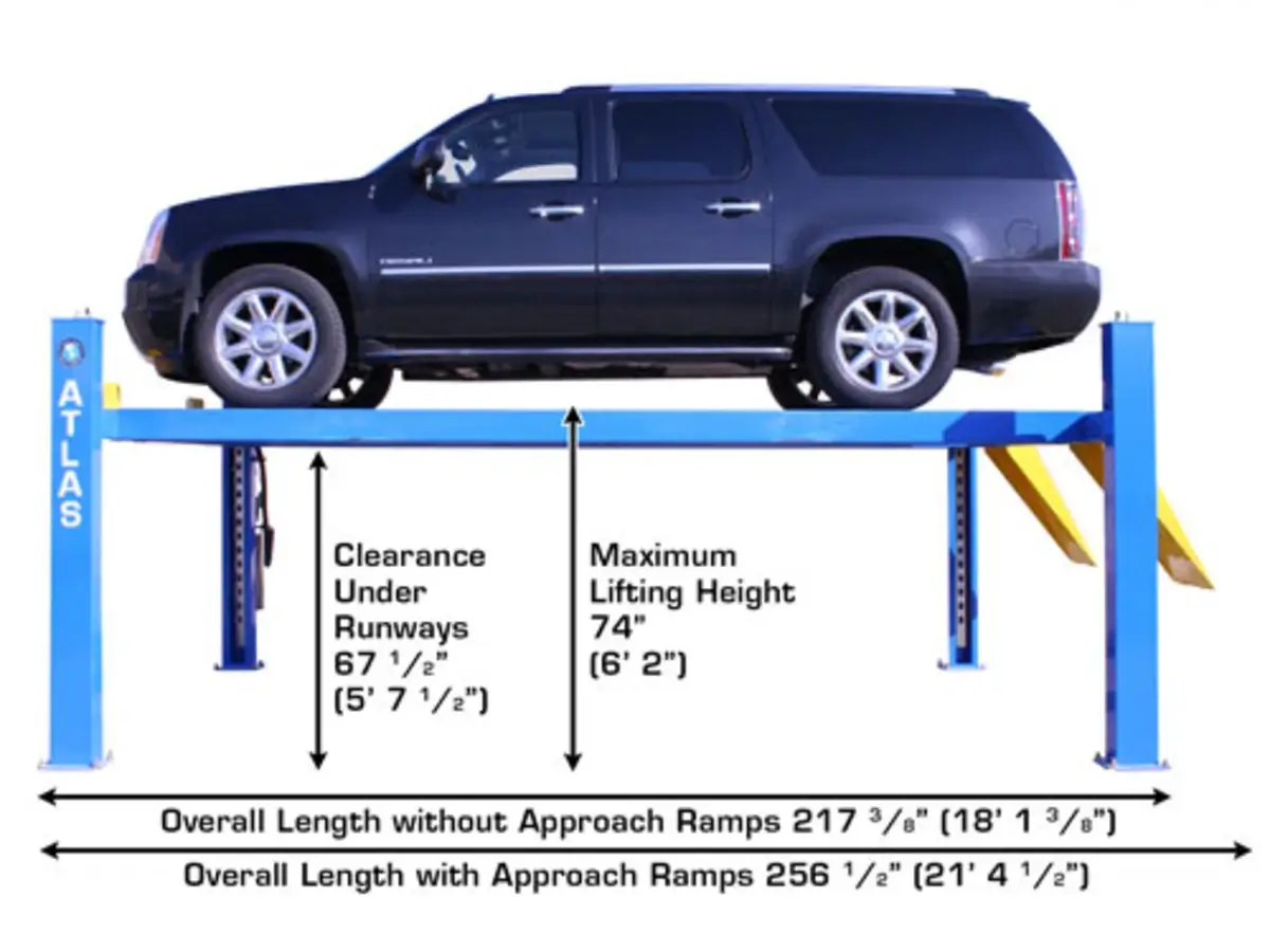 ATLAS 414 14,000 Lbs. Capacity Commercial Grade 4 Post Lift