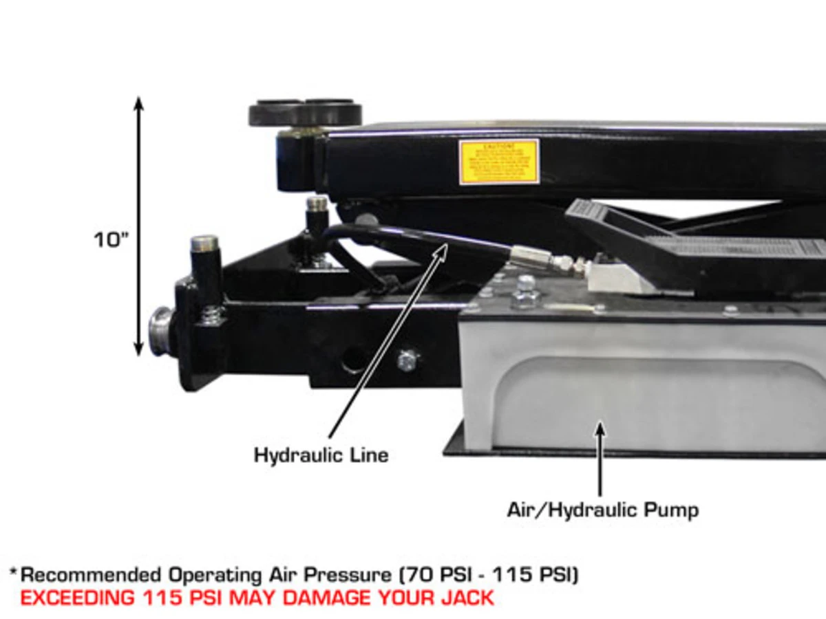 ATLAS RJ-8000 Air/Hydraulic Center Rolling Jack 8,000 Lbs. Capacity with Truck Adapters