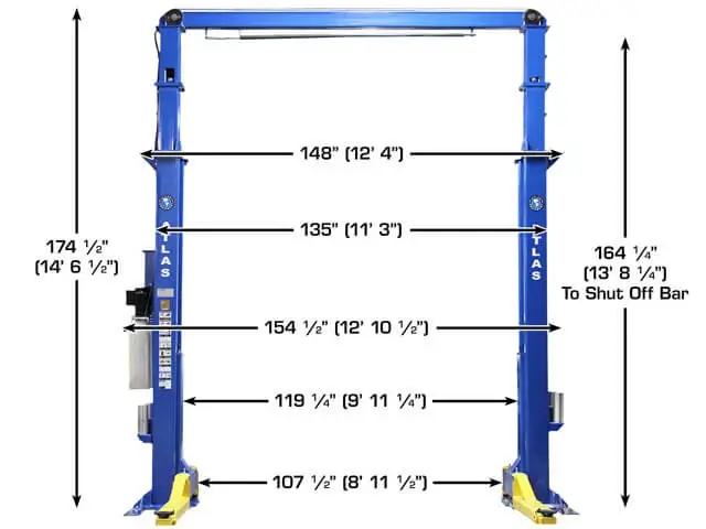 ATLAS Platinum PVL-15 ALI Certified Overhead 15,000 lbs. Capacity 2 Post Above Ground Car Lift