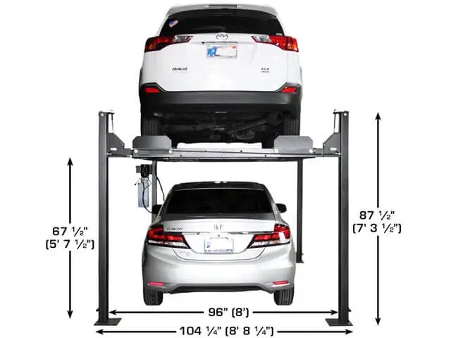 Pont élévateur à quatre poteaux Apex 8 Hobbyist – Certifié ALI
