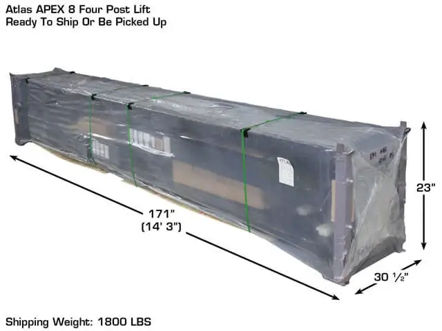 Pont élévateur à quatre poteaux Apex 8 Hobbyist – Certifié ALI