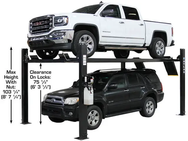 Apex 9 ALI Certified Hobbyist 9,000 Lb. Capacity 4 Post Parking Car Lift