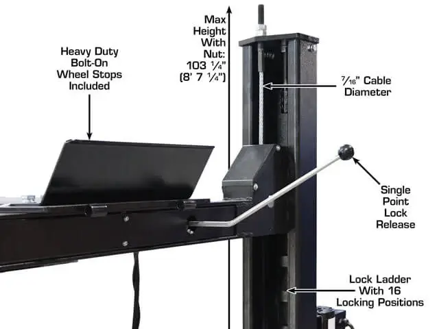 Apex 9 ALI Certified Hobbyist 9,000 Lb. Capacity 4 Post Parking Car Lift