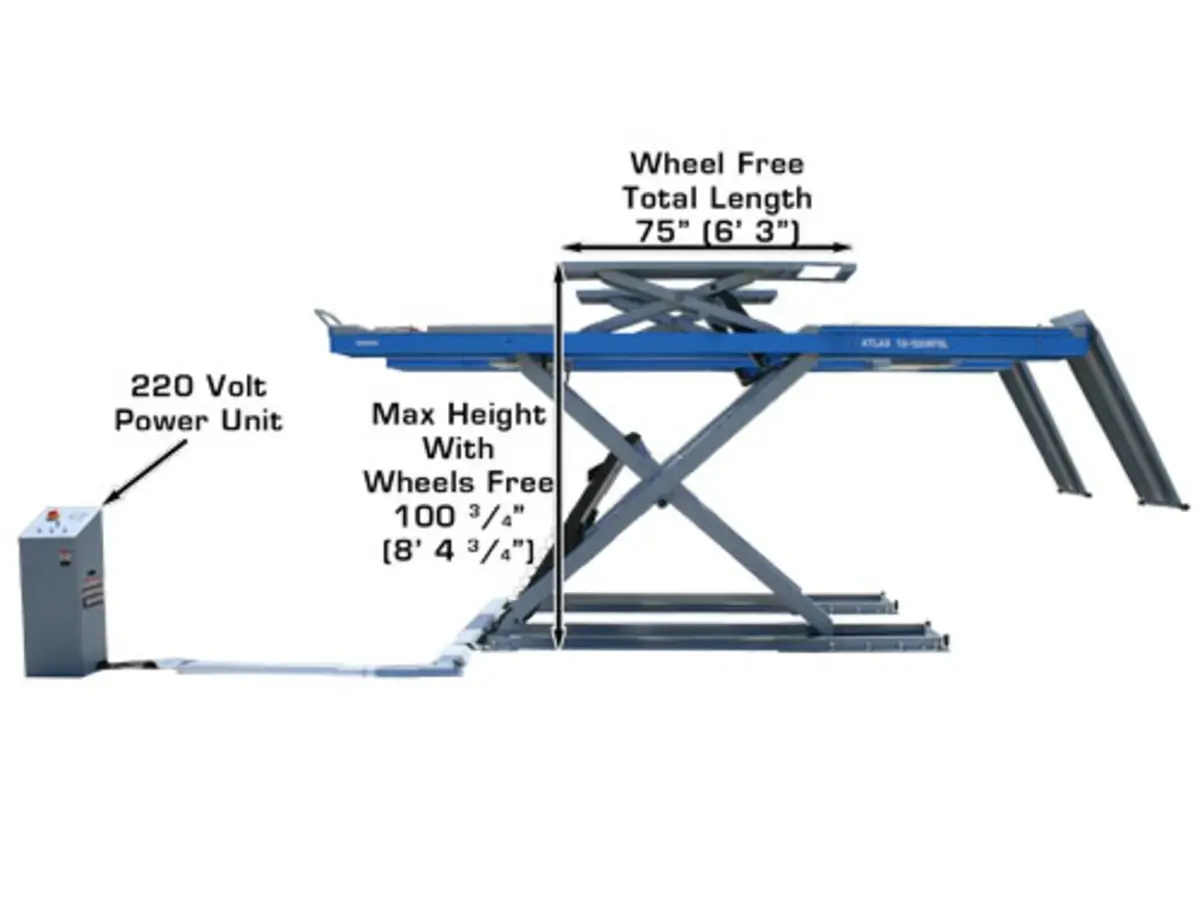 ATLAS 12AWFSL 12,000 Lbs. Capacity Alignment Scissor Lift with Wheels-Free System