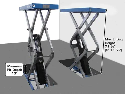 ATLAS FM9SL Flush Mount In-Ground Commercial Grade 9,000 Lbs. Capacity Scissor Lift
