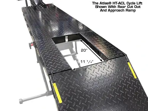 ATLAS HT-ACL Cycle Lift 1,000 Capacity with Drop In Rear Wheel Roller Plate