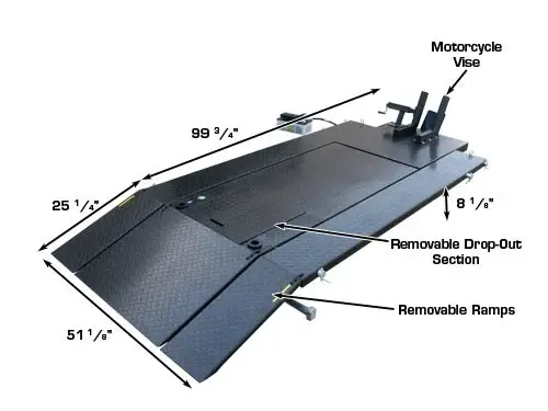 Pont élévateur ATLAS HI-RISE 1500 pour motos et VTT (capacité de 1 500 livres)