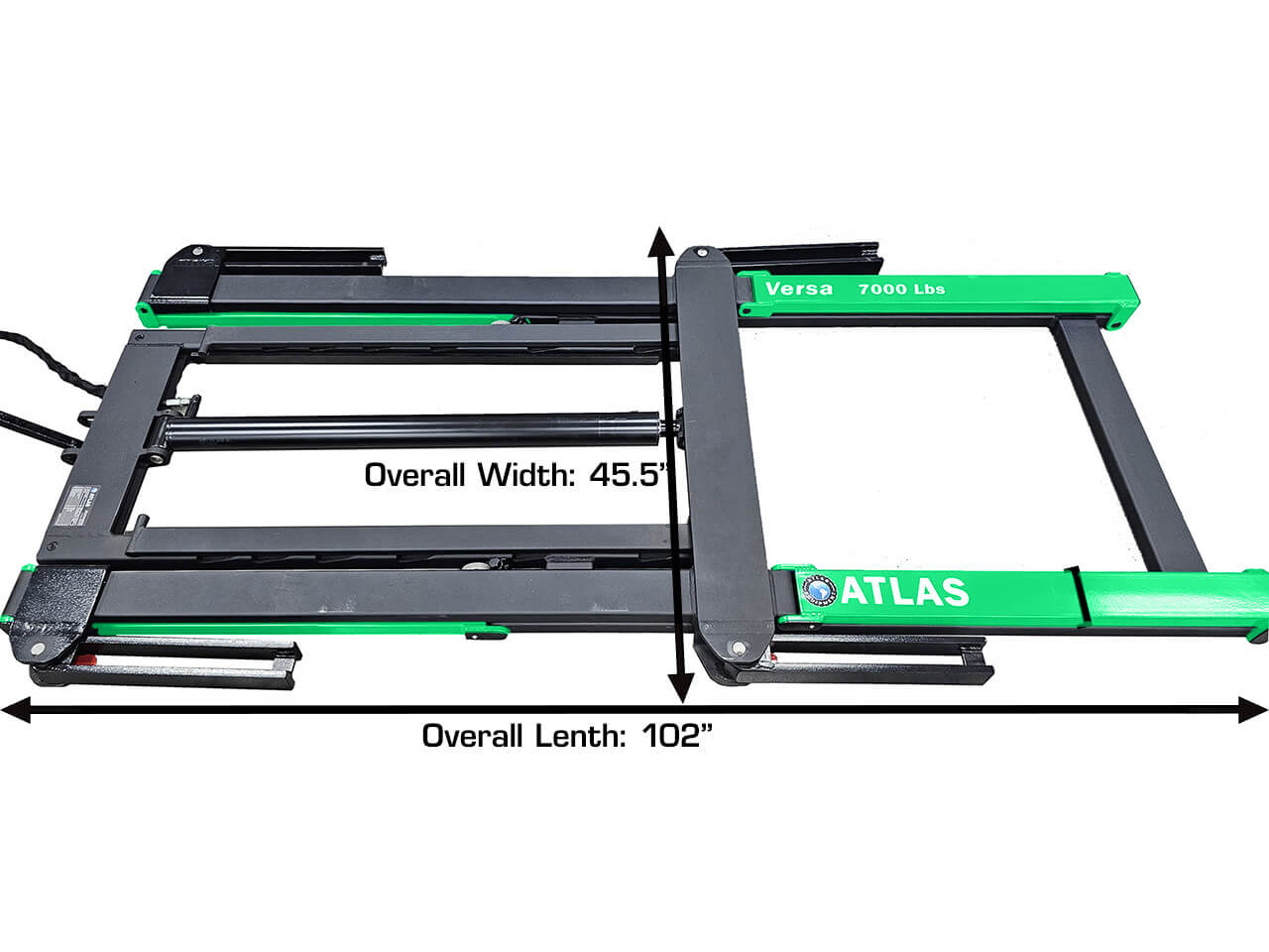 ATLAS VERSA EXTENDED MID RISE LIFT WITH PNEUMATIC PUMP
