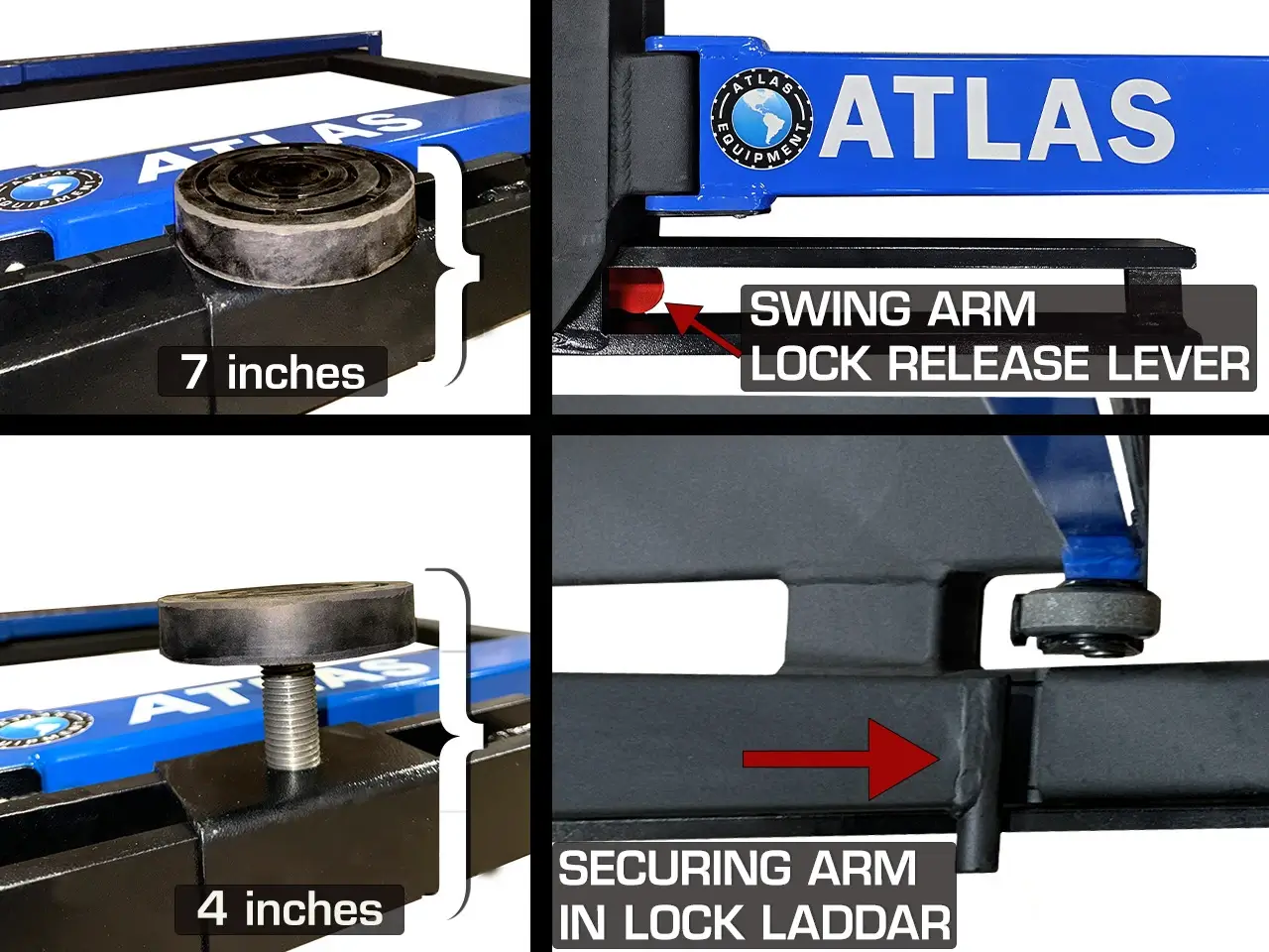 ATLAS VERSA EXTENDED MID RISE LIFT WITH PNEUMATIC PUMP