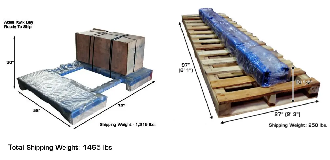 ATLAS Kwik Bay Commercial Grade Open Center Portable 7,000 Lbs. Capacity with Support Bars