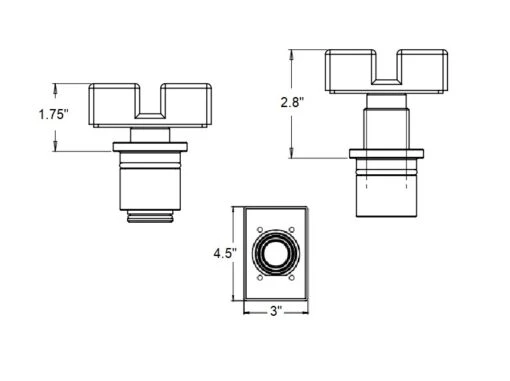 Heavy Duty Slotted Rubber Screw-Up Lift Adapter