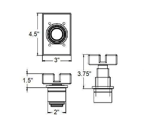 Heavy Duty Slotted Rubber Screw-Up Lift Adapter