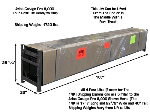 ATLAS Garage Pro 8000 4 Post Lift