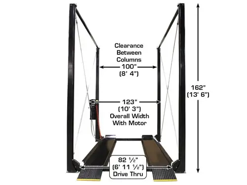 ATLAS ST-7000 SUPER TALL 4 Post Lift 7,000lbs Capacity