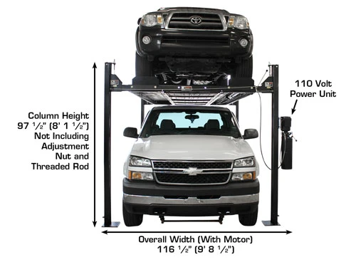 ATLAS Garage Pro 8000 EXT-L 4 Post Lift (EXTRA TALL, EXTRA LONG)