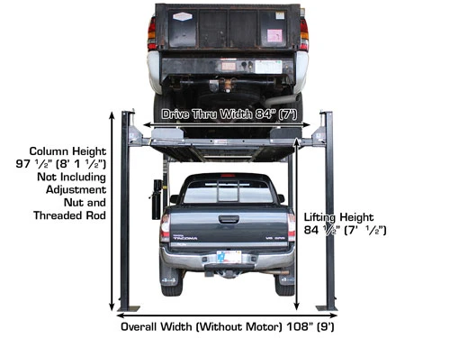 ATLAS Garage Pro 8000 EXT-L 4 Post Lift (EXTRA TALL, EXTRA LONG)