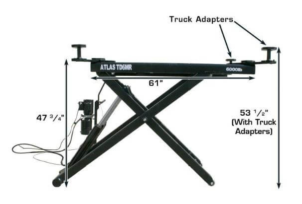 ATLAS TD6MR 6,000 Lbs. Capacity Portable 110 Volt Scissor Lift