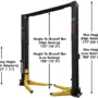 ATLAS Platinum PVL-12 Black ALI Certified 12,000 Lbs. Capacity 2 Post Lift