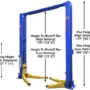ATLAS Platinum PVL-12 Blue ALI Certified 12,000 Lbs. Capacity 2 Post Lift